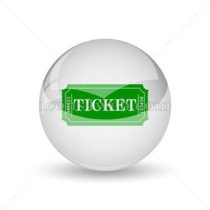 Cinema ticket glossy icon. Cinema ticket glossy button - Website icons