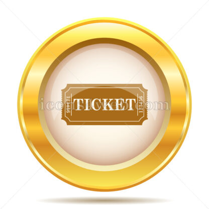 Cinema ticket golden button - Website icons