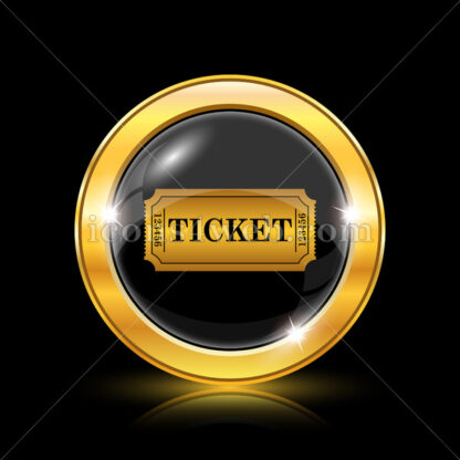 Cinema ticket golden icon. - Website icons