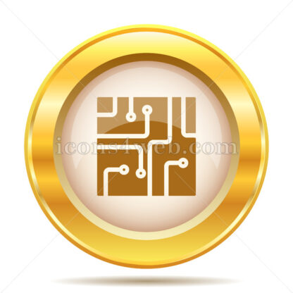 Circuit board golden button - Website icons