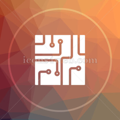 Circuit board low poly icon. Website low poly icon - Website icons