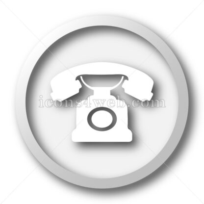 Classic phone white icon. Phone white button - Website icons