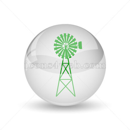 Classic windmill glossy icon. Classic windmill glossy button - Website icons