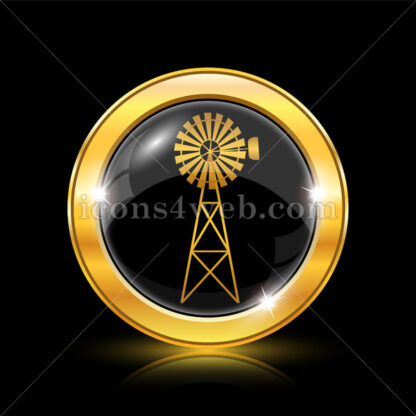 Classic windmill golden icon. - Website icons