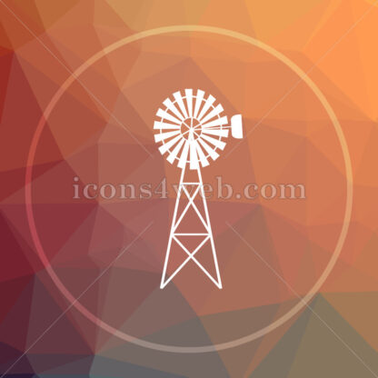 Classic windmill low poly icon. Website low poly icon - Website icons