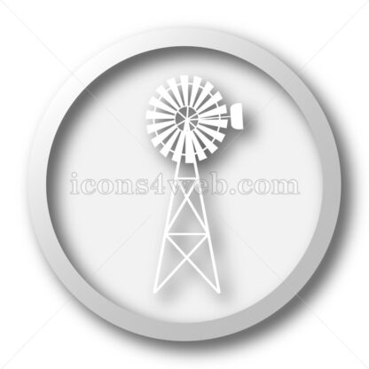 Classic windmill white icon. Classic windmill white button - Website icons