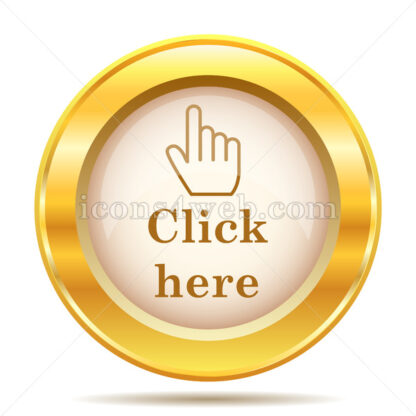 Click here golden button - Website icons