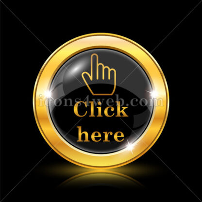 Click here golden icon. - Website icons