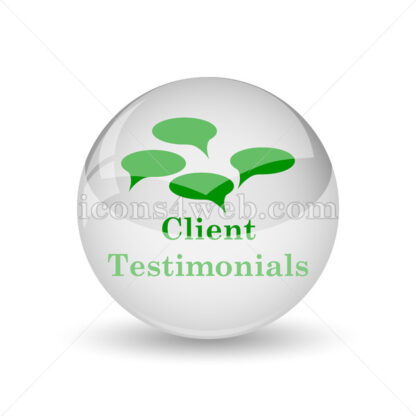 Client testimonials glossy icon. Client testimonials glossy button - Website icons