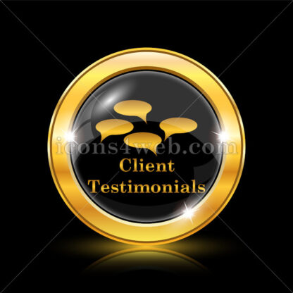 Client testimonials golden icon. - Website icons