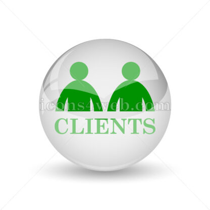 Clients glossy icon. Clients glossy button - Website icons