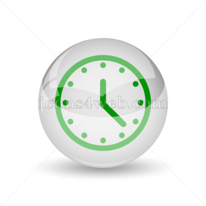 Clock glossy icon. Clock glossy button - Website icons