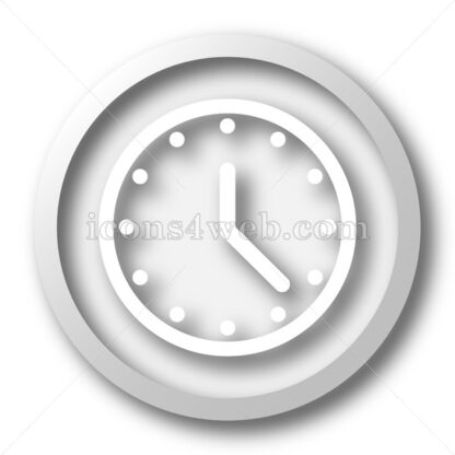 Clock white icon. Clock white button - Website icons