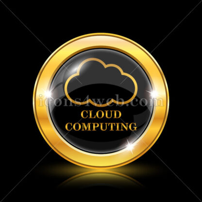 Cloud computing golden icon. - Website icons
