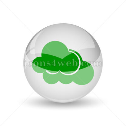 Clouds glossy icon. Clouds glossy button - Website icons