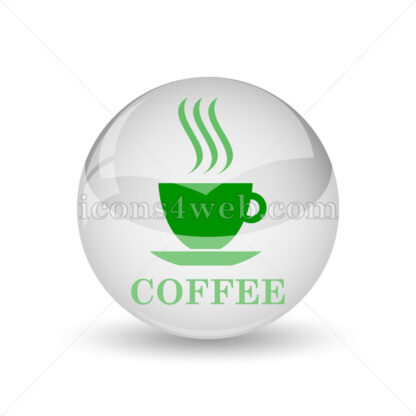 Coffee cup glossy icon. Coffee cup glossy button - Website icons