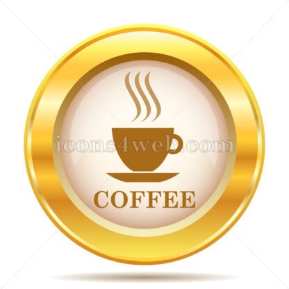 Coffee cup golden button - Website icons
