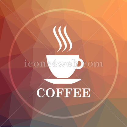 Coffee cup low poly icon. Website low poly icon - Website icons
