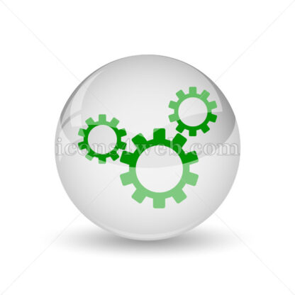 Cogs glossy icon. Cogs glossy button - Website icons