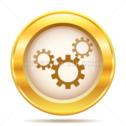 Cogs golden button - Website icons