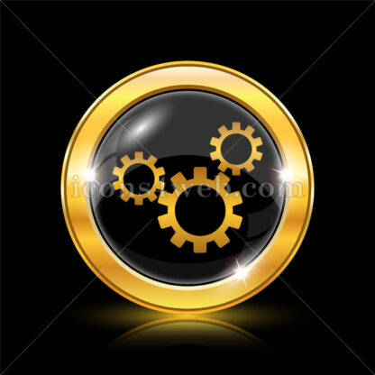 Cogs golden icon. - Website icons