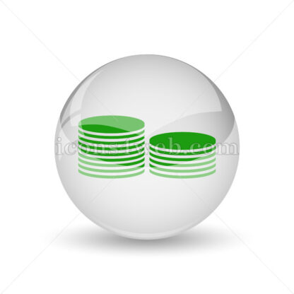 Coins.Money glossy icon. Coins.Money glossy button - Website icons
