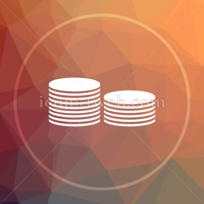 Coins.Money low poly icon. Website low poly icon - Website icons
