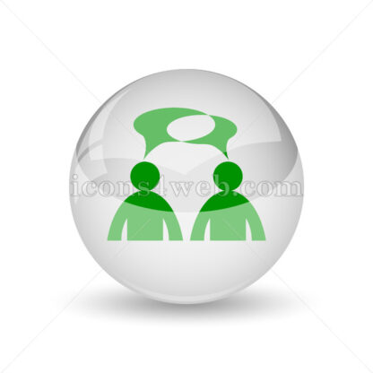 Comments – men with bubbles glossy icon. Comments – men with bubbles glossy button - Website icons