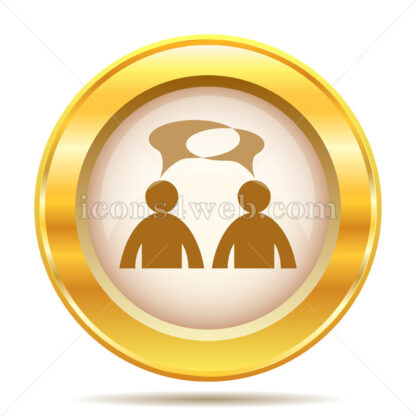 Comments – men with bubbles golden button - Website icons