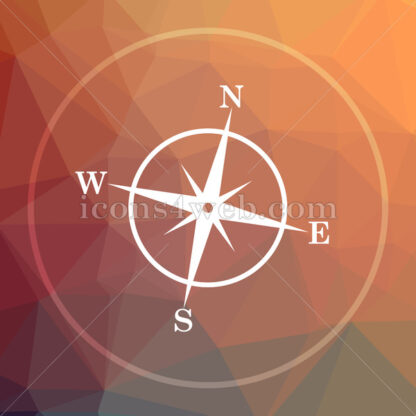 Compass low poly icon. Website low poly icon - Website icons