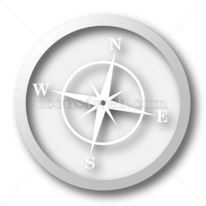 Compass white icon. Compass white button - Website icons