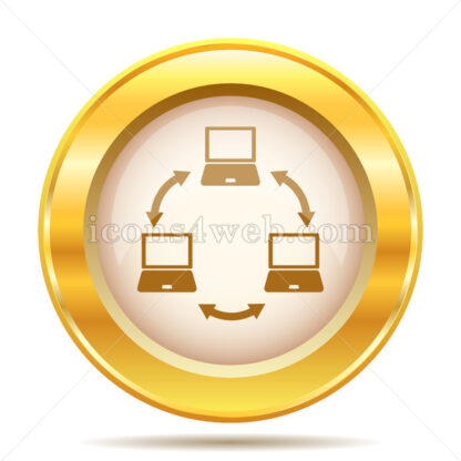 Computer network golden button - Website icons