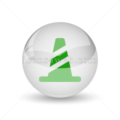 Cone glossy icon. Cone glossy button - Website icons