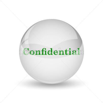 Confidential glossy icon. Confidential glossy button - Website icons