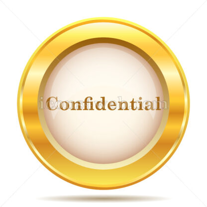 Confidential golden button - Website icons