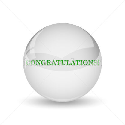 Congratulations glossy icon. Congratulations glossy button - Website icons