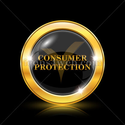 Consumer protection golden icon. - Website icons