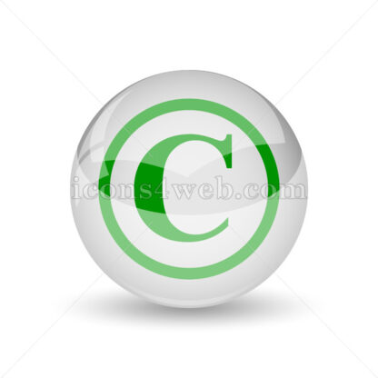 Copyright glossy icon. Copyright glossy button - Website icons