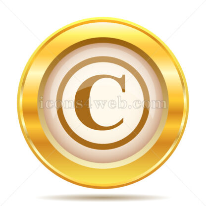 Copyright golden button - Website icons
