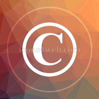 Copyright low poly icon. Website low poly icon - Website icons