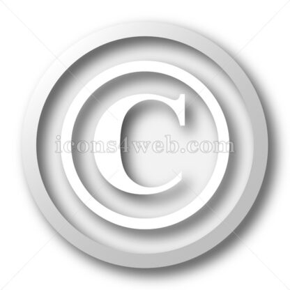 Copyright white icon. Copyright white button - Website icons