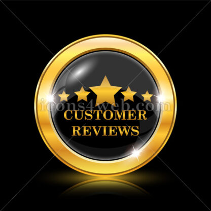 Customer reviews golden icon. - Website icons