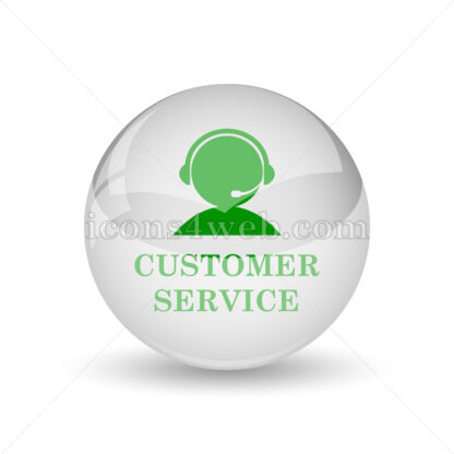Customer service glossy icon. Customer service glossy button - Website icons