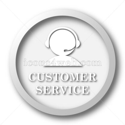 Customer service white icon. Customer service white button - Website icons