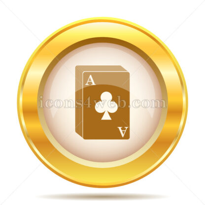 Deck of cards golden button - Website icons