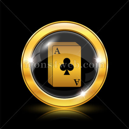 Deck of cards golden icon. - Website icons