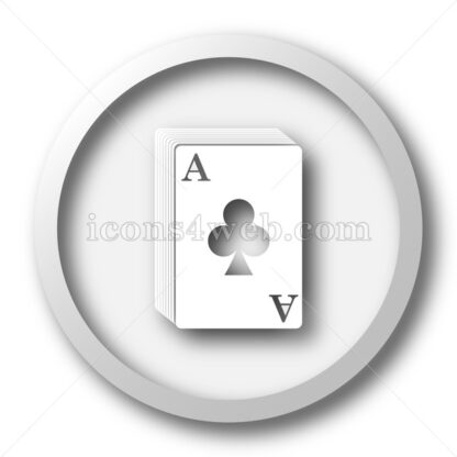 Deck of cards white icon. Deck of cards white button - Website icons