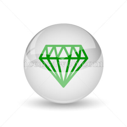 Diamond glossy icon. Diamond glossy button - Website icons
