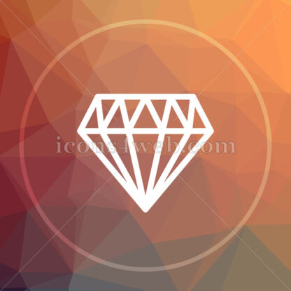 Diamond low poly icon. Website low poly icon - Website icons