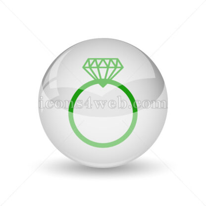 Diamond ring glossy icon. Diamond ring glossy button - Website icons